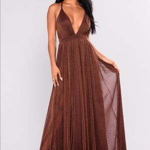 Sweet Aurora Pleated Dress - Brown